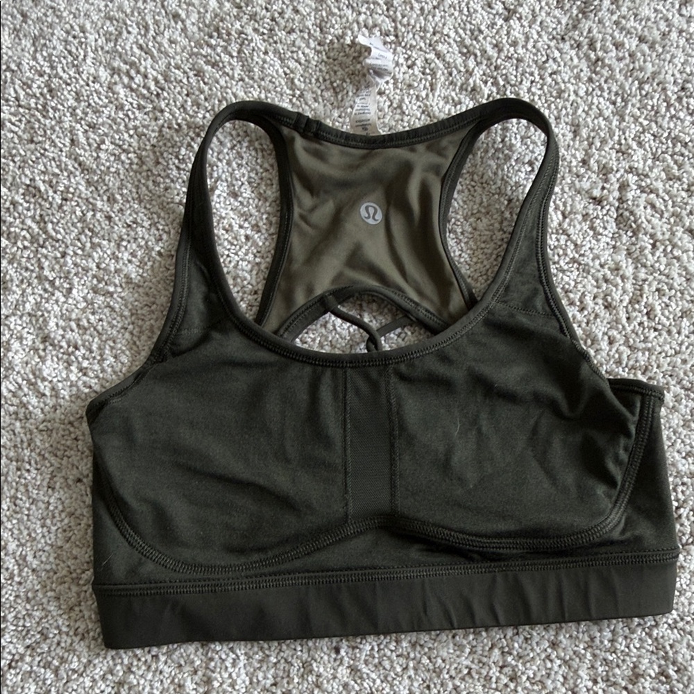 lululemon athletica Dark olive Green Sports Bra size 4 - Picture 1 of 11